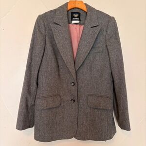 Vintage 70s Pantner 100% Wool‎ Blazer Gray Single Breasted Notch lapel tailored